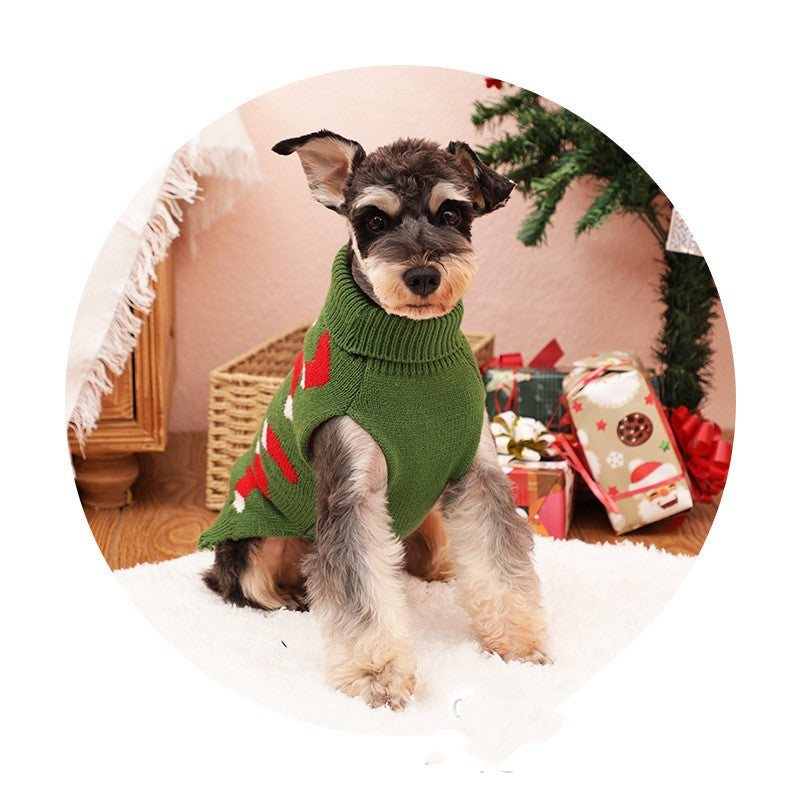 KFX-2767037 Cozy Christmas Sweater for Small and Medium Dogs in Red and Plaid