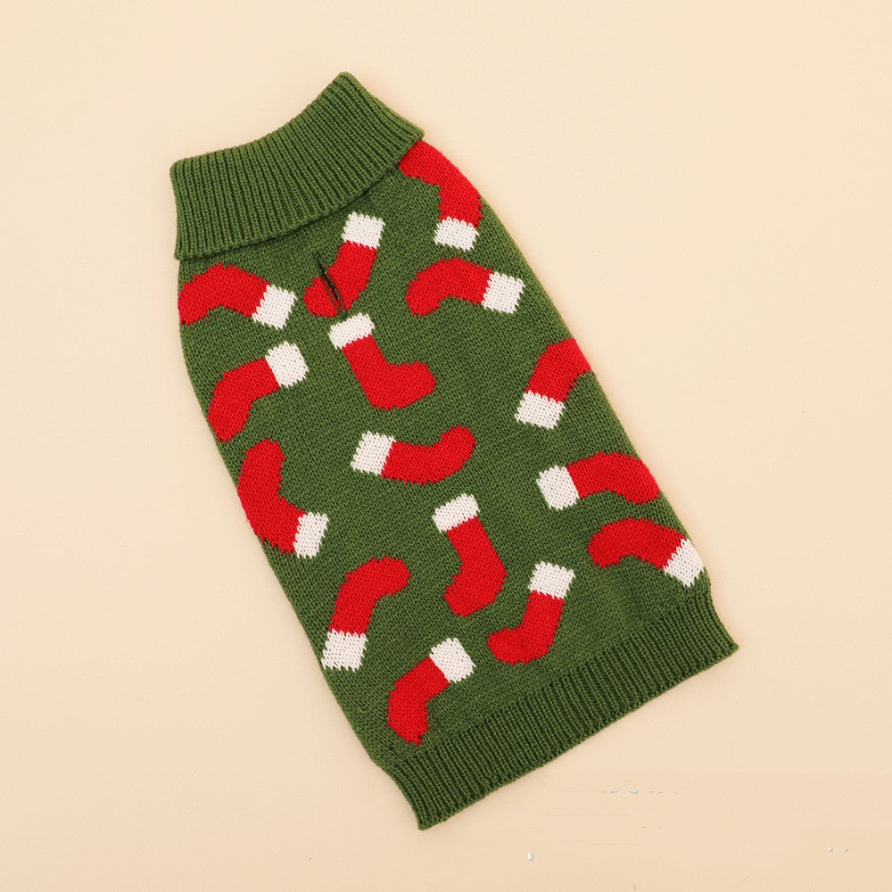 KFX-2767037 Cozy Christmas Sweater for Small and Medium Dogs in Red and Plaid
