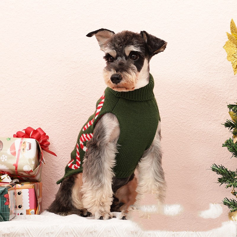 KFX-2767037 Cozy Christmas Sweater for Small and Medium Dogs in Red and Plaid