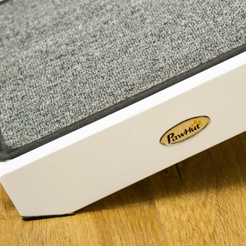 KFX-2767421 Foldable Dog Ramp with Non-Slip Carpet Top Platform for Easy Access to Sofas - Gray & White