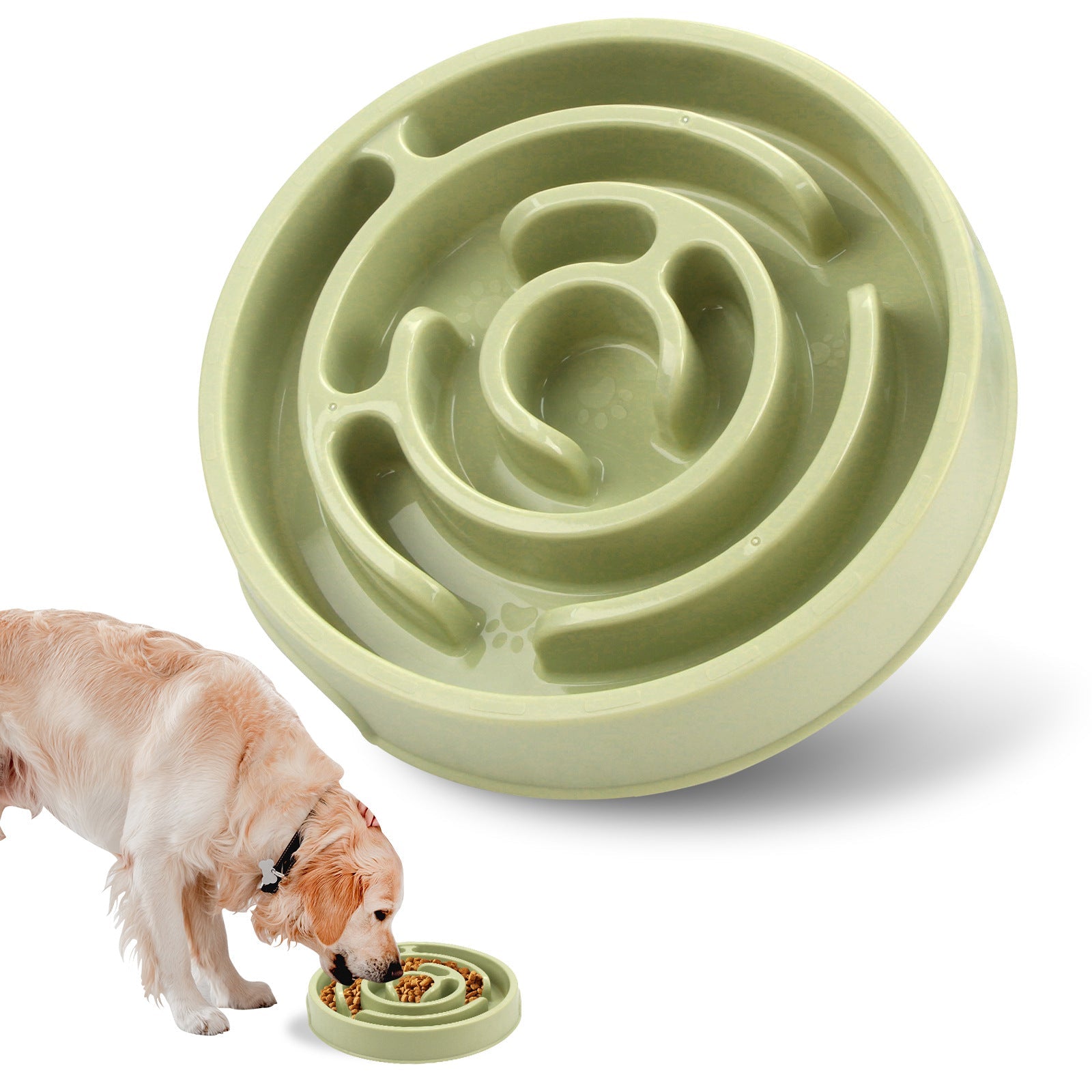 KFX-2769213 Slow Feed Pet Bowl with Neck Protection - Lightweight Anti-Choke Design in Multiple Colors