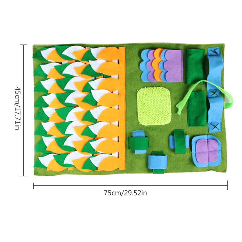 KFX-2769853 Interactive Dog Sniffing Pad for Mental Stimulation and Training, Anti-Slip Design, Pet-Friendly and Machine Washable, Large Size 60x60cm