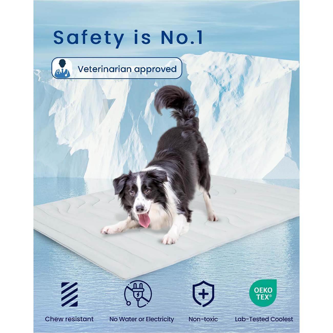 KFX-2770877 Dual-Purpose Cooling Pad for Dogs and Cats, Heatstroke Prevention, Casual Polyester Design, Available in M, L, XL