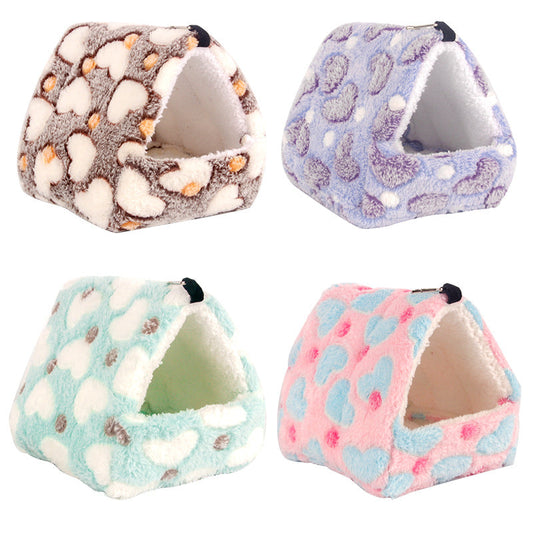 KFX-2773053 Cozy Flannel Pet Nest for Small Animals - Perfect for Hamsters, Hedgehogs, Sugar Gliders and More