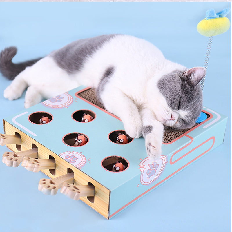 KFX-2775613 Interactive Cat Toy Teaser - Whack-A-Mole Game for Indoor Fun