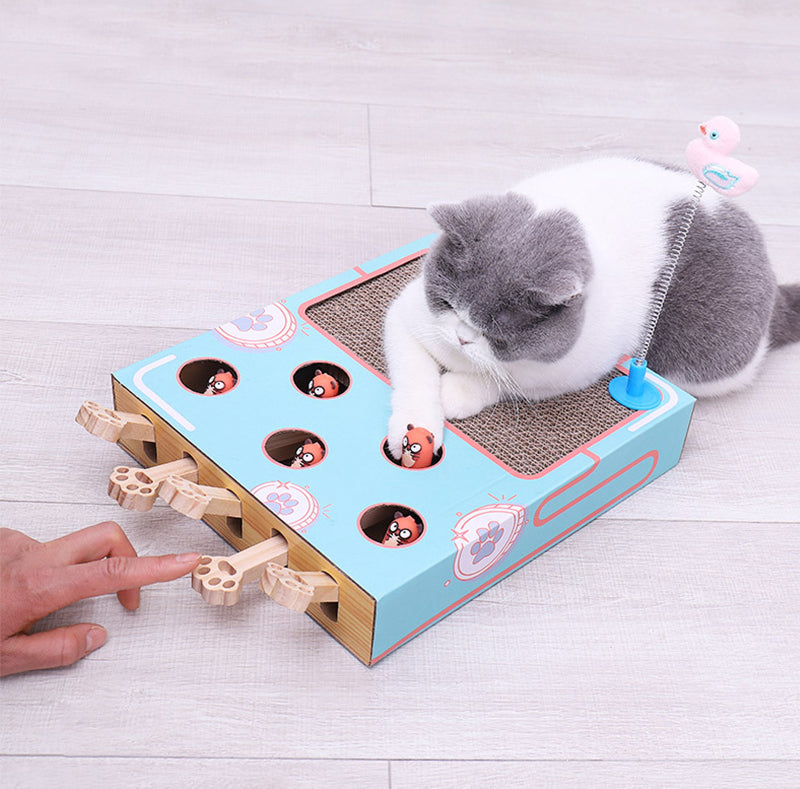 KFX-2775613 Interactive Cat Toy Teaser - Whack-A-Mole Game for Indoor Fun