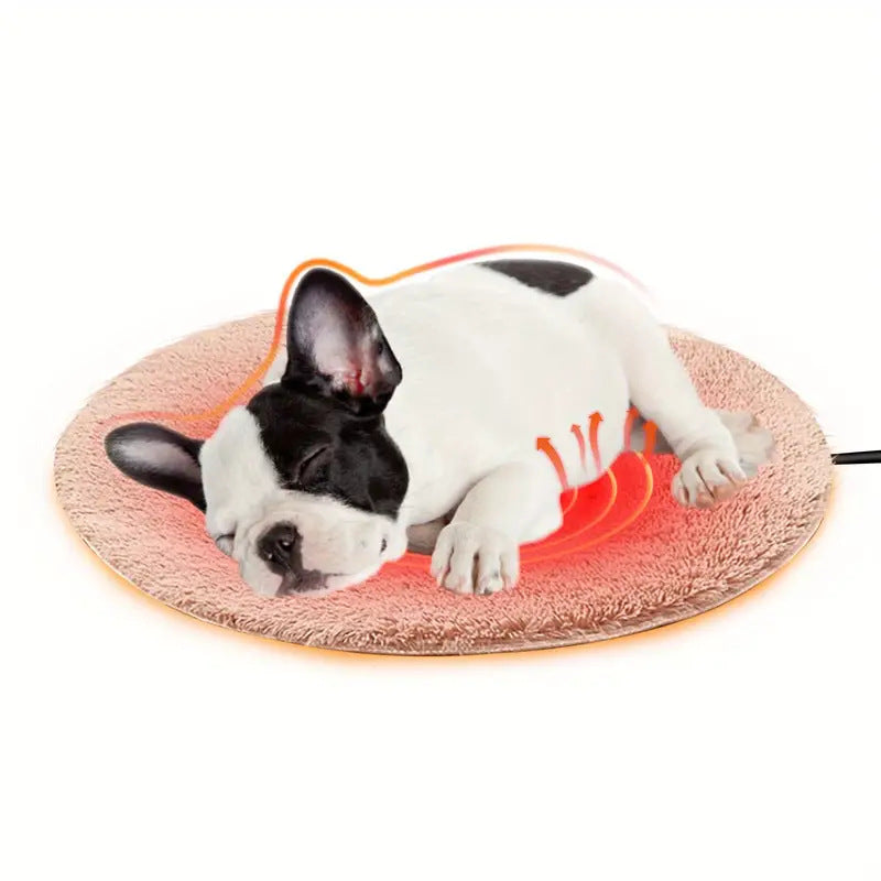 KFX-2776637 Three-Speed Electric Blanket for Cats - Soft Cloth, 40cm Diameter, Multiple Colors Available