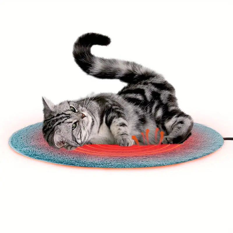 KFX-2776637 Three-Speed Electric Blanket for Cats - Soft Cloth, 40cm Diameter, Multiple Colors Available