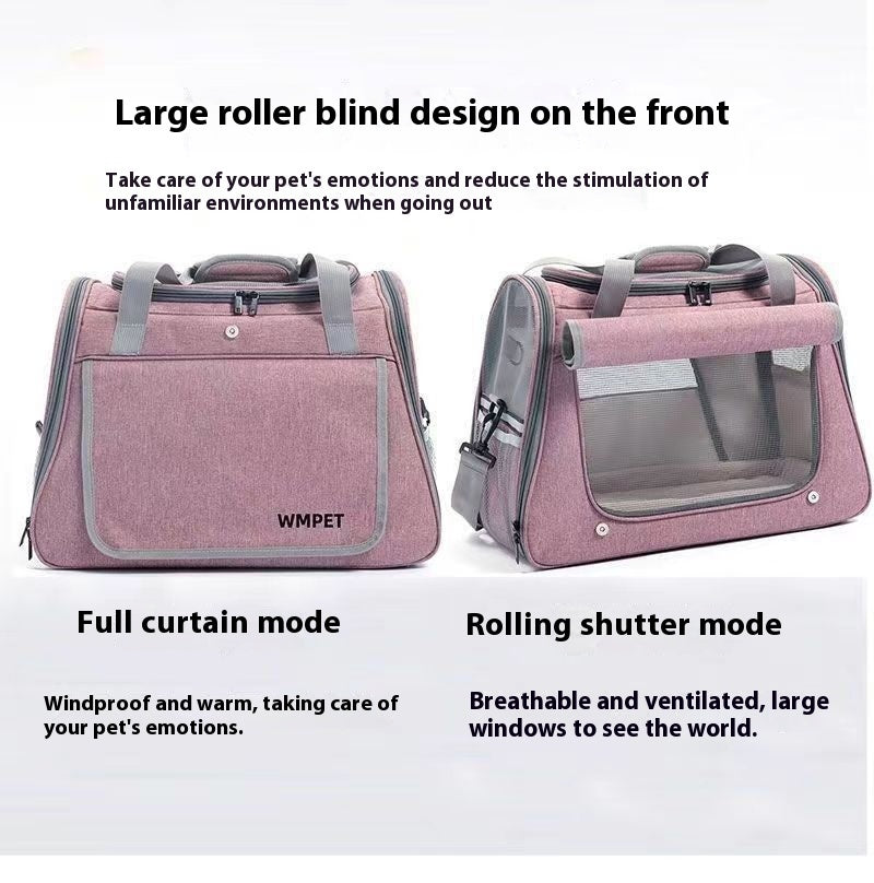 KFX-2777021 Breathable Portable Cat Carrier Bag with Large 35L Capacity in Pink and Gray