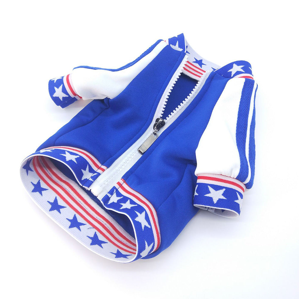 KFX-2777149 Small Dog Baseball T-Shirt Uniform in Blue for Stylish Pet Outfits