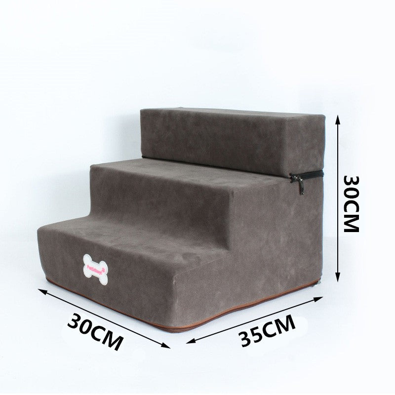 KFX-2778045 Pet Stairs for Cats and Dogs - Detachable 3-Step Climbing Ladder in Various Colors