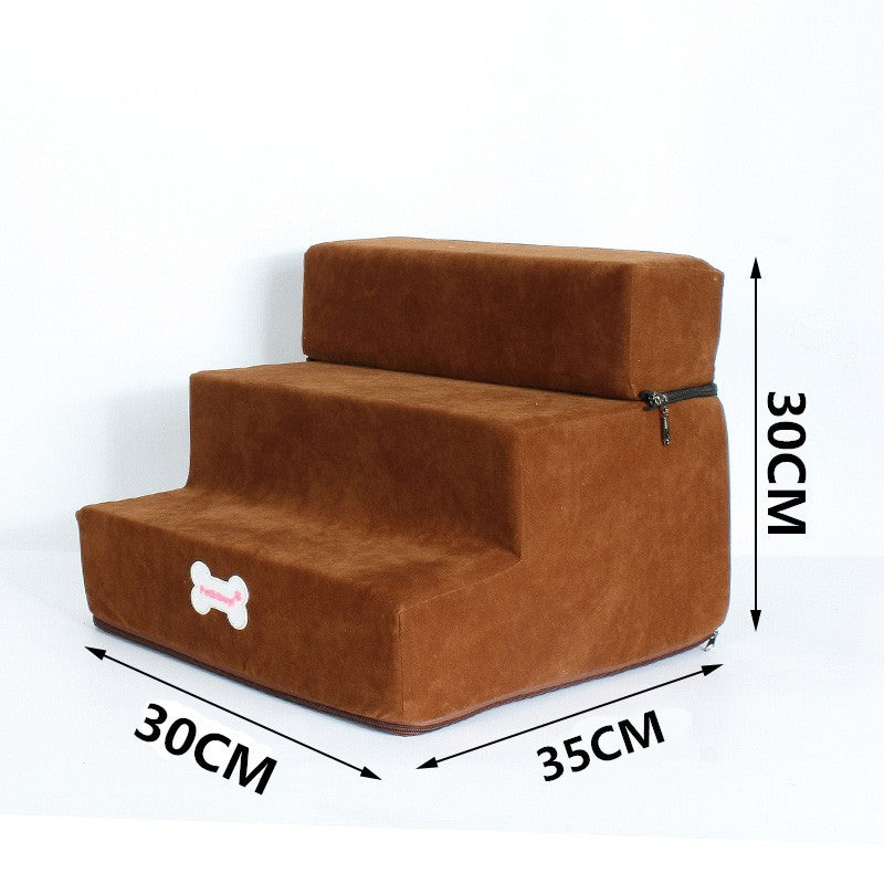 KFX-2778045 Pet Stairs for Cats and Dogs - Detachable 3-Step Climbing Ladder in Various Colors