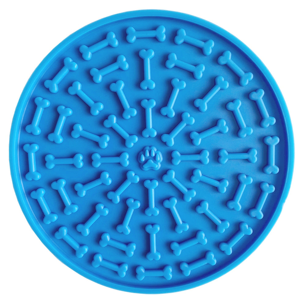 KFX-2778557 Silicone Dog Licking Mat with Suction Cups - Slow Feed Interactive Pet Feeding Plate in Multiple Colors