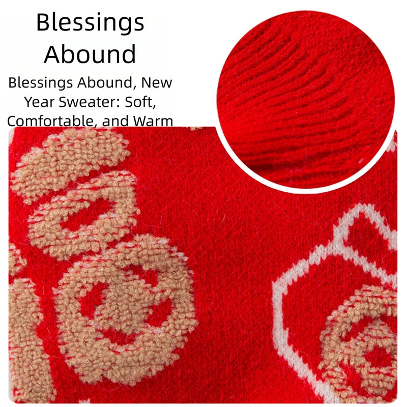 KFX-2779325 Lunar New Year Red "Fu" Luck Pet Sweater for Warmth and Festive Style