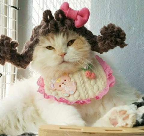 KFX-2779581 Cat Headgear Double Dough-twist Style Plaits in Multiple Colors, Handmade Polyester Costume Accessory
