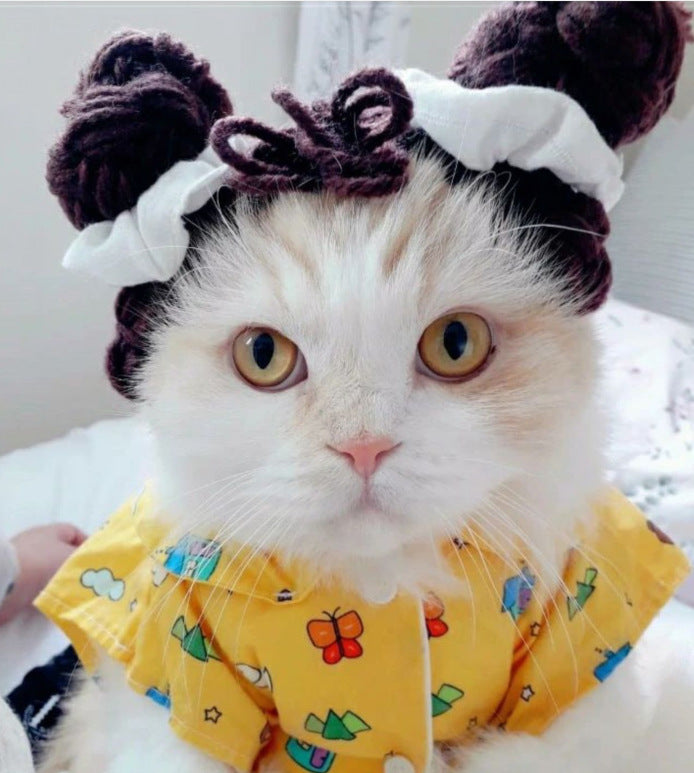 KFX-2779581 Cat Headgear Double Dough-twist Style Plaits in Multiple Colors, Handmade Polyester Costume Accessory