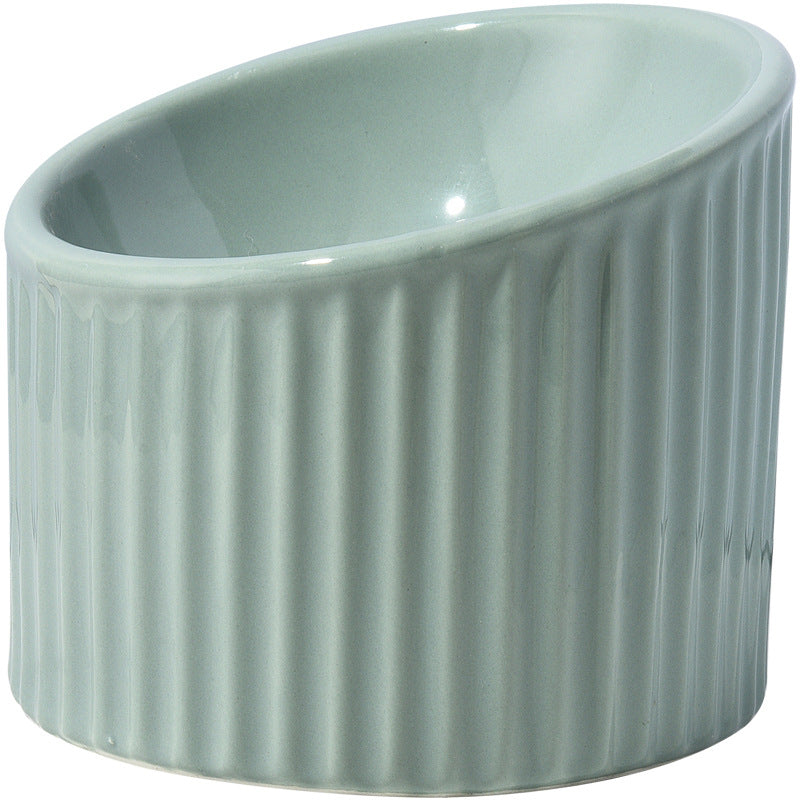 KFX-2782013 Elevated Ceramic Cat Bowls - Tilted, Anti-Vomit Design for Comfortable Feeding