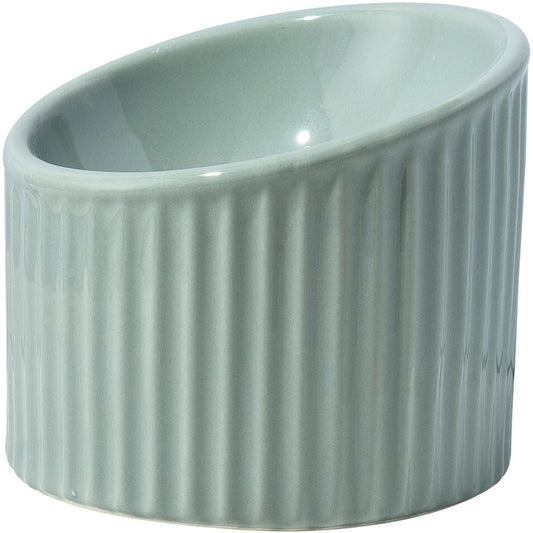 KFX-2782013 Elevated Ceramic Cat Bowls - Tilted, Anti-Vomit Design for Comfortable Feeding