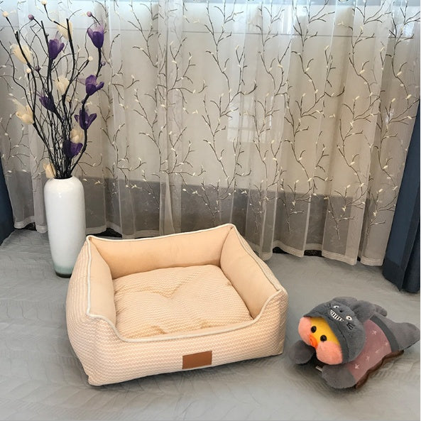 KFX-2784573 Removable and Washable Cat Litter Mat in Elegant Gray - Breathable Cotton and Linen Options Available