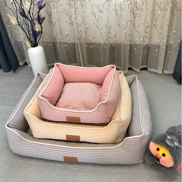 KFX-2784573 Removable and Washable Cat Litter Mat in Elegant Gray - Breathable Cotton and Linen Options Available