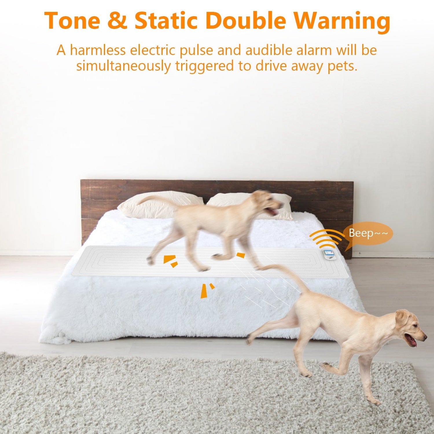 KFX-2785981 Electronic Pet Training Mat with 3 Modes - 60x12in Safe Shock Pad for Dogs and Cats