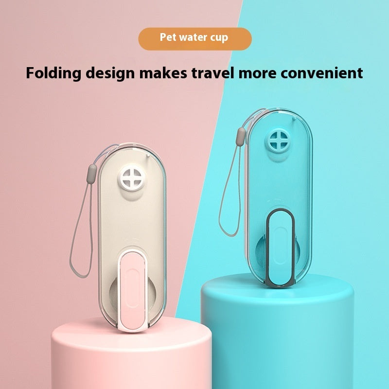 KFX-2786365 Portable Foldable Water Fountain for Pets - Silicone Dispenser in Gray, Pink and Blue