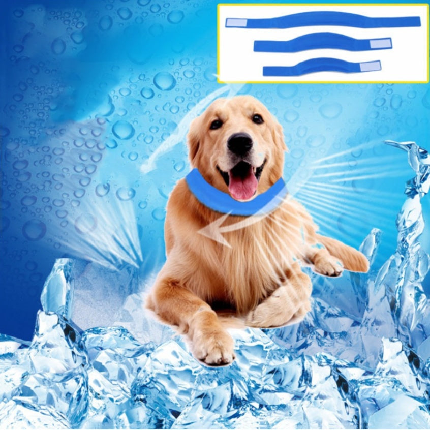 KFX-2788285 Cooling Dog Collar for Summer - Soft Ice Pad Scarf to Prevent Heatstroke - Lightweight and Breathable Design