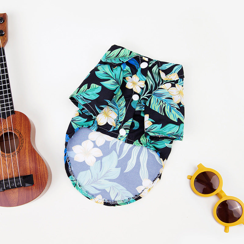 KFX-2788669 Summer Hawaiian Shirt for Large Dogs and Cats, Lightweight Polyester, Multiple Floral Designs, Various Sizes Available