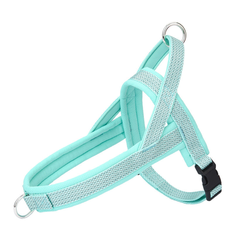 KFX-2789565 Reflective Chest Strap with Traction Rope for Small to Large Dogs in Black, Green, Orange, Dark Blue