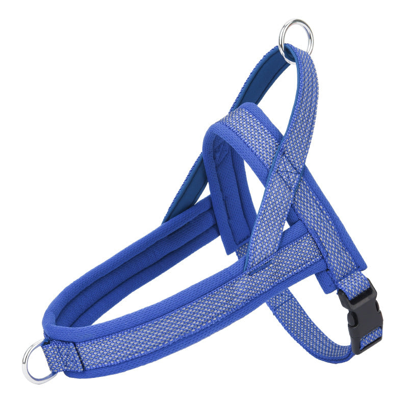 KFX-2789565 Reflective Chest Strap with Traction Rope for Small to Large Dogs in Black, Green, Orange, Dark Blue