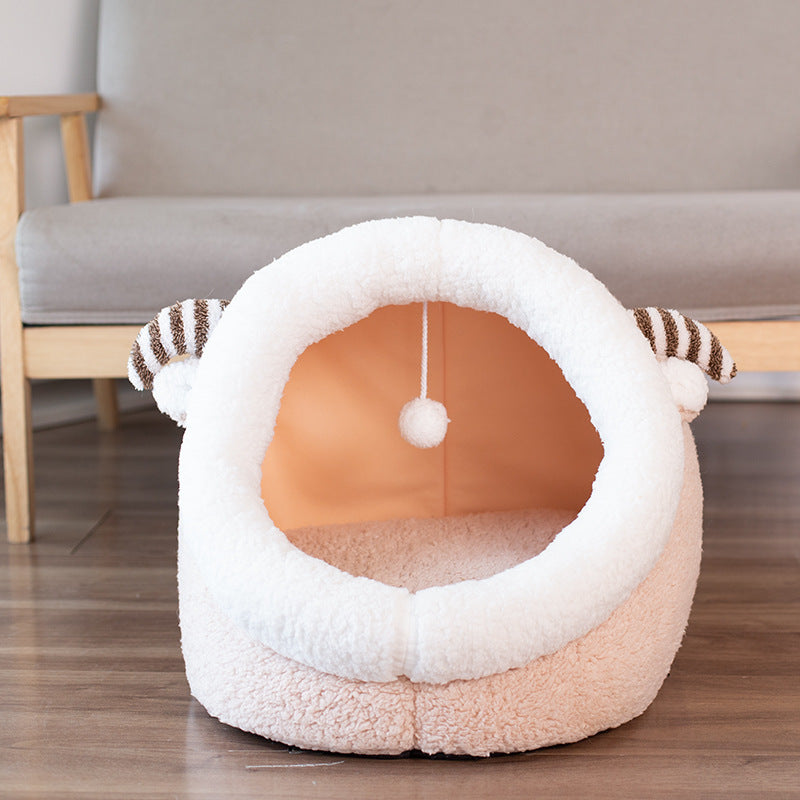 KFX-2790333 Warm and Washable Cotton Dog and Cat Bed with Removable Cover