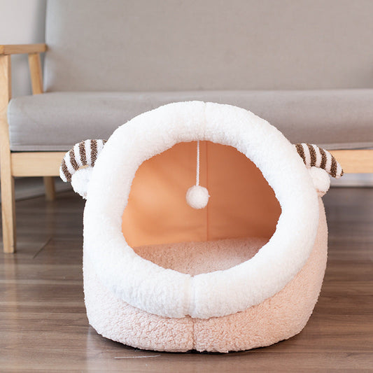 KFX-2790333 Warm and Washable Cotton Dog and Cat Bed with Removable Cover