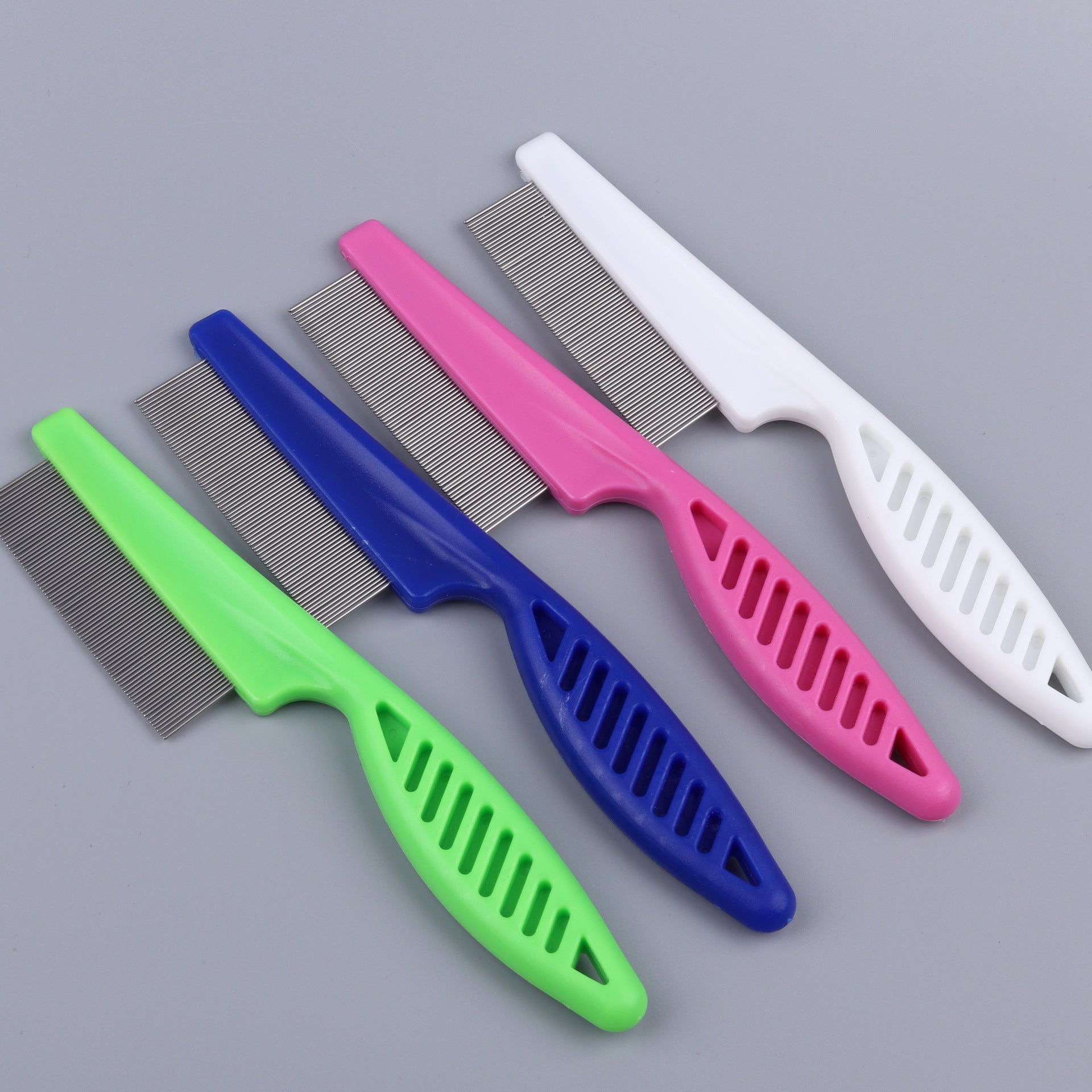 KFX-2791869 Stainless Steel Flea Comb for Dogs and Cats - Fine Teeth, Large and Small Sizes Available