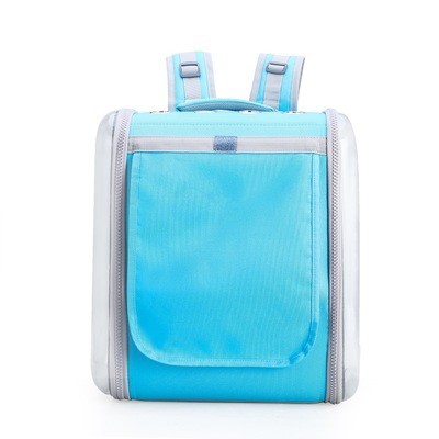 KFX-2792509 Portable Cat Backpack in Soft Polyester - Agate Gray, Lemon Yellow, Light Peach Pink, Light Blue, Navy Green Leaves