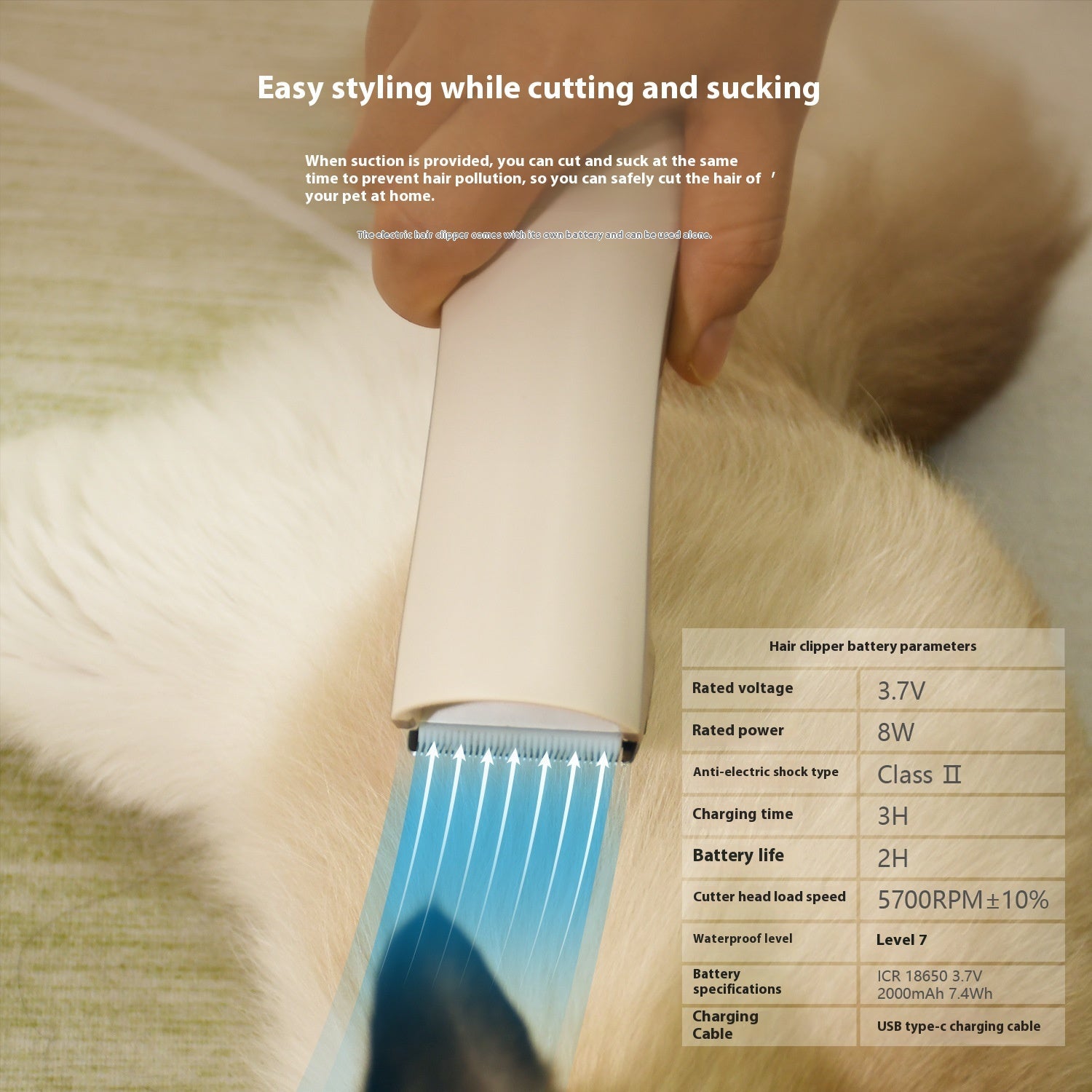 KFX-2797629 Multifunctional Electric Pet Hair Clipper and Vacuum Cleaner Set