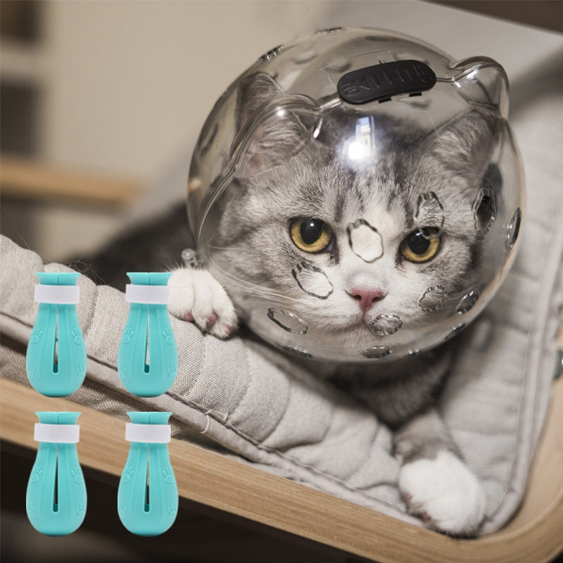 KFX-2798013 Cat Head Cover with Booties for Anti-Bite and Anti-Licking Protection