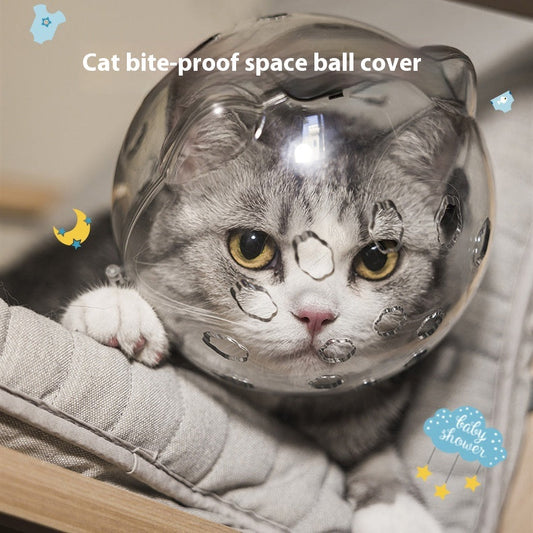 KFX-2798013 Cat Head Cover with Booties for Anti-Bite and Anti-Licking Protection