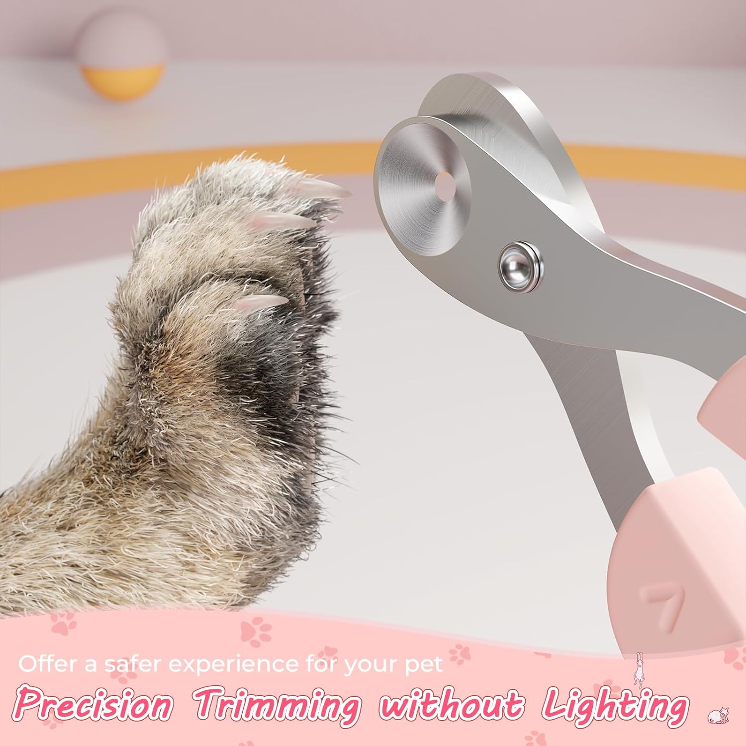 KFX-2799293 Safe and Efficient Cat Nail Clipper with Positioning Hole and Non-Slip Handle