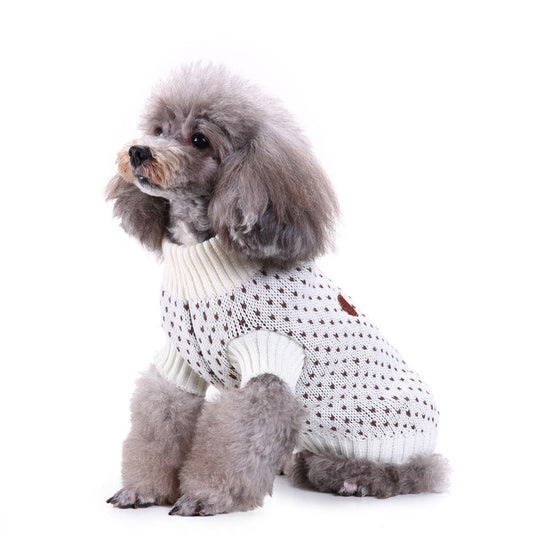 KFX-2799805 Christmas Themed Snowflake Dog Sweater - Polyester, Multiple Sizes Available