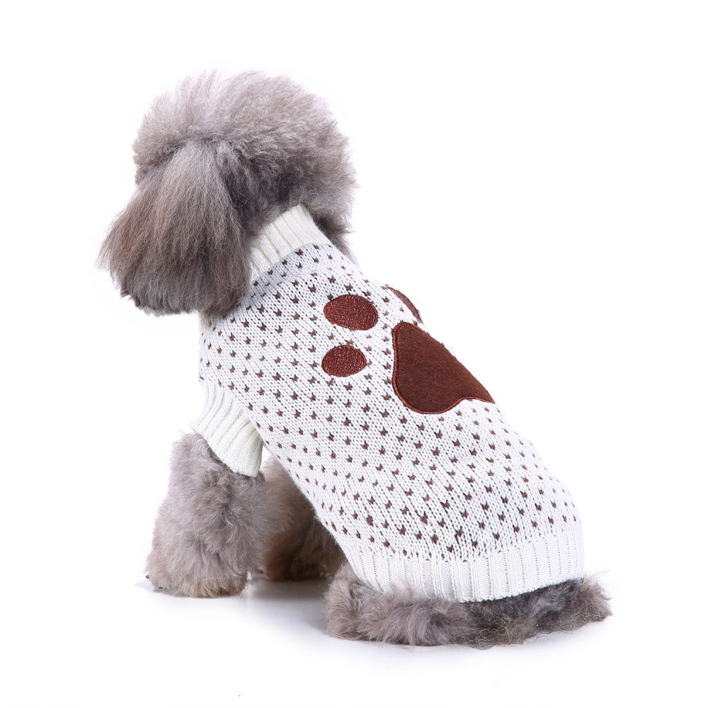 KFX-2799805 Christmas Themed Snowflake Dog Sweater - Polyester, Multiple Sizes Available