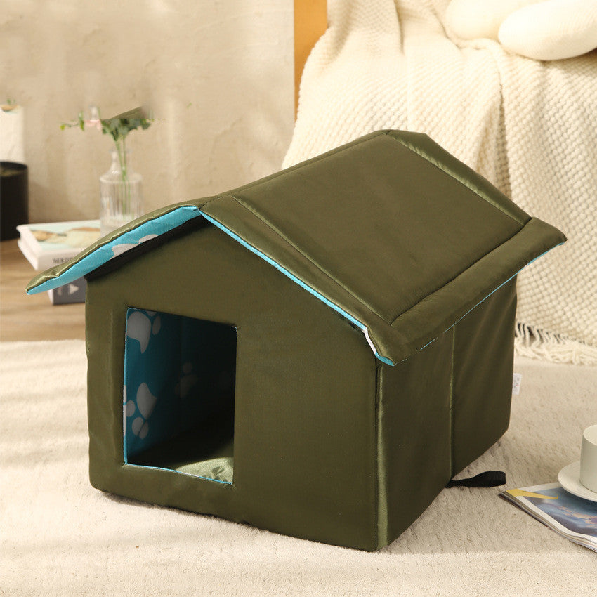 KFX-2801853 Waterproof Foldable Washable Pet Kennel for Dogs and Cats in Camouflage, Army Green, Brown, and Black Paw Print