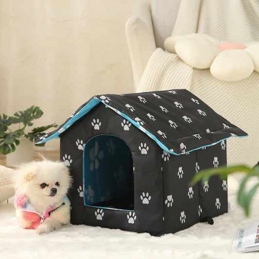 KFX-2801853 Waterproof Foldable Washable Pet Kennel for Dogs and Cats in Camouflage, Army Green, Brown, and Black Paw Print