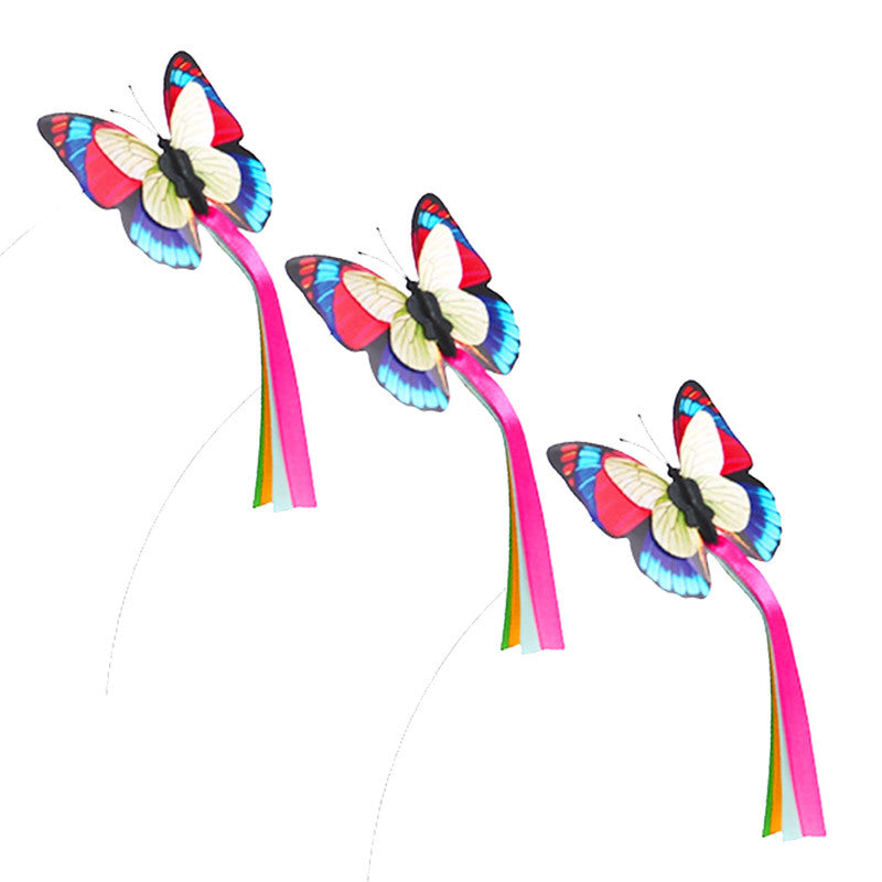 KFX-2802621 Automatic 360-Degree Rotating Cat Toy with Butterfly and Stable Base