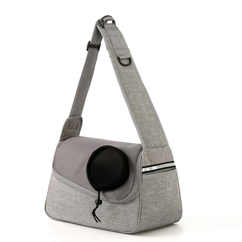KFX-2804029 One Shoulder Crossbody Pet Bag in Light Grey, Royal Blue, Azure, Coffee, Light Pink, Black, Wine Red - Medium Capacity Oxford Cloth