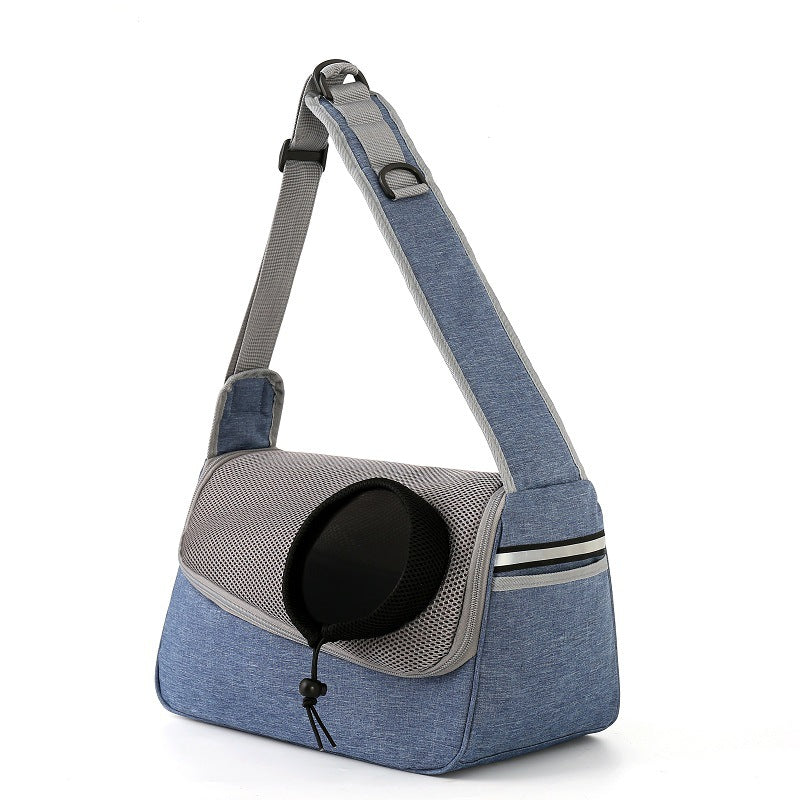 KFX-2804029 One Shoulder Crossbody Pet Bag in Light Grey, Royal Blue, Azure, Coffee, Light Pink, Black, Wine Red - Medium Capacity Oxford Cloth