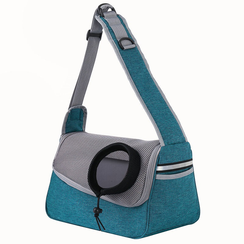 KFX-2804029 One Shoulder Crossbody Pet Bag in Light Grey, Royal Blue, Azure, Coffee, Light Pink, Black, Wine Red - Medium Capacity Oxford Cloth