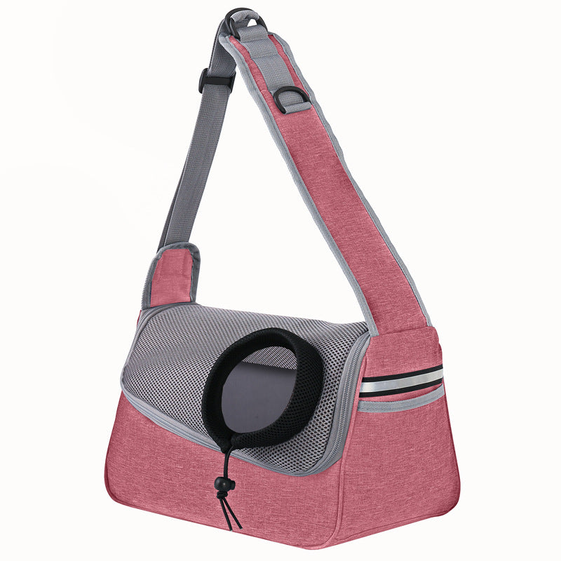 KFX-2804029 One Shoulder Crossbody Pet Bag in Light Grey, Royal Blue, Azure, Coffee, Light Pink, Black, Wine Red - Medium Capacity Oxford Cloth
