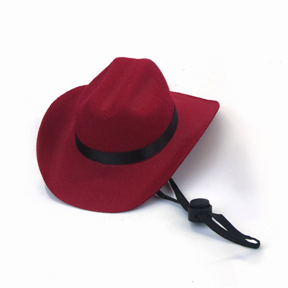 KFX-2805053 Adjustable Outdoor Cowboy Hat for Pets - Fun Headgear for Dogs and Cats - Great for Photos and Cosplay Accessories