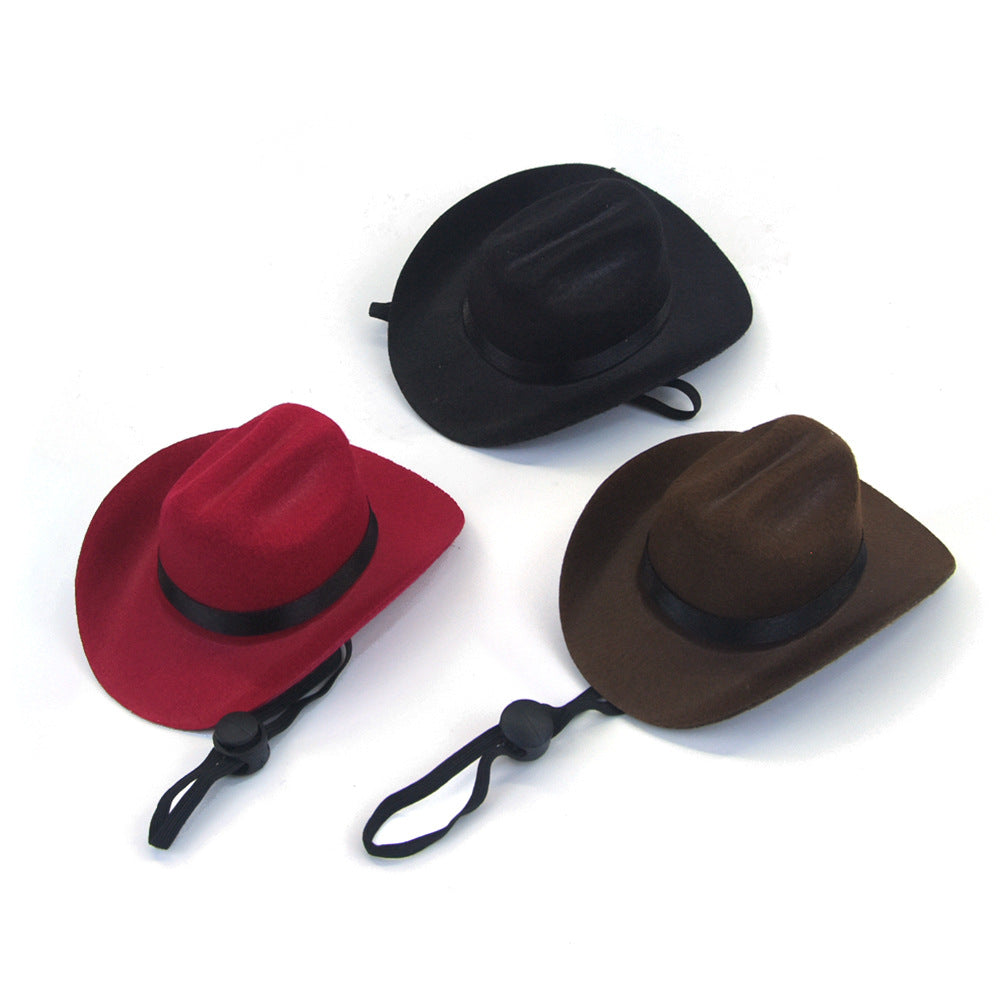 KFX-2805053 Adjustable Outdoor Cowboy Hat for Pets - Fun Headgear for Dogs and Cats - Great for Photos and Cosplay Accessories