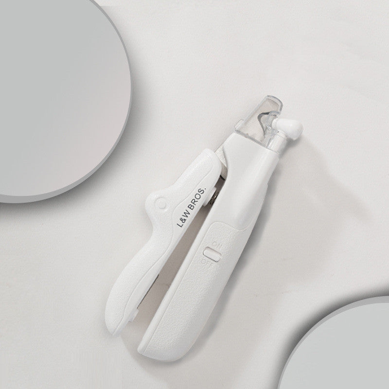 KFX-2805565 LED Light Pet Nail Clippers for Small Dogs and Cats - Stainless Steel Nail Trimmer with Built-in Nail File and Collection Design